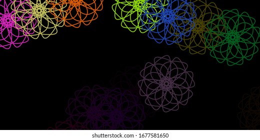Dark Multicolor vector pattern with abstract shapes. Colorful illustration with simple gradient shapes. Background for cell phones.