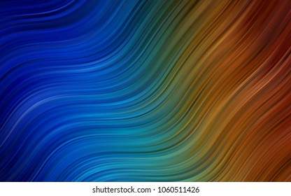 Dark Multicolor vector pattern with bent ribbons. Shining crooked illustration in marble style. New composition for your brand book.