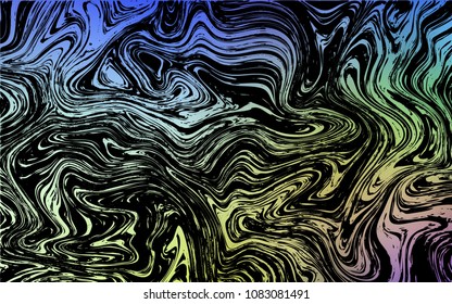 Dark Multicolor vector pattern with bent ribbons. Shining illustration, which consist of blurred lines, circles. The best blurred design for your business.