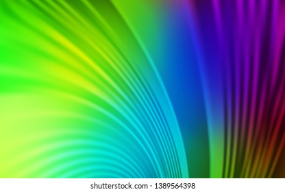 Dark Multicolor vector pattern with bent lines. A circumflex abstract illustration with gradient. The best colorful design for your business.