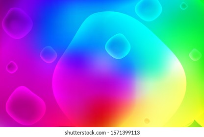 Dark Multicolor vector pattern with bubble shapes. Modern gradient abstract illustration with bandy lines. Textured wave pattern for backgrounds.