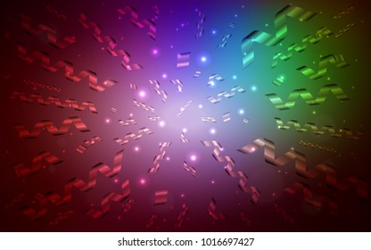 Dark Multicolor vector pattern with christmas ribbons. Decorative shining illustration with ribbons on abstract template. The pattern can be used for birthday gifts, congratulations.