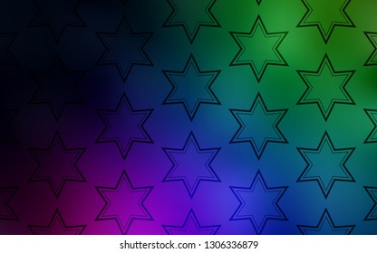 Dark Multicolor vector pattern with christmas stars. Modern geometrical abstract illustration with stars. Pattern for wrapping gifts.