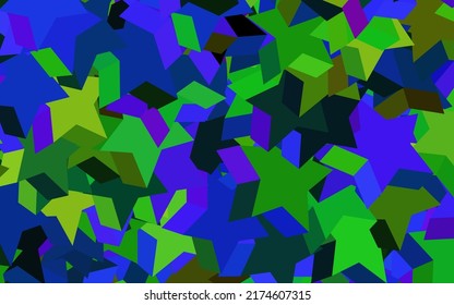 Dark Multicolor vector pattern with christmas stars. Shining colored illustration with stars. Best design for your ad, poster, banner.