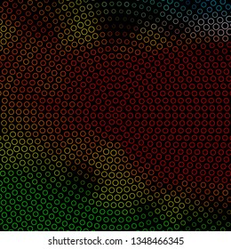 Dark Multicolor vector pattern with circles. Abstract decorative design in gradient style with bubbles. Pattern for wallpapers, curtains.