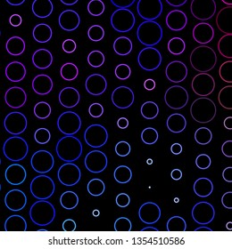 Dark Multicolor vector pattern with circles. Abstract decorative design in gradient style with bubbles. Pattern for wallpapers, curtains.
