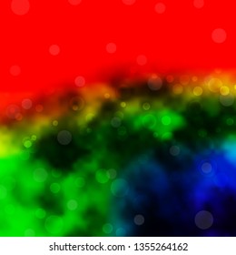 Dark Multicolor vector pattern with circles. Glitter abstract illustration with colorful drops. Pattern for booklets, leaflets.