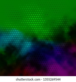 Dark Multicolor vector pattern with circles. Abstract illustration with colorful spots in nature style. Pattern for wallpapers, curtains.