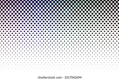 Dark Multicolor vector pattern with colored spheres. Geometric sample of repeating circles on white background in halftone style.
