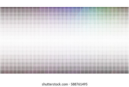 Dark Multicolor vector pattern with colored spheres. Geometric sample of repeating circles on white background in halftone style.