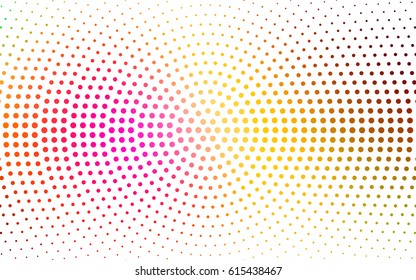 Dark Multicolor vector pattern with colored spheres. Geometric sample of repeating circles on white background in halftone style.