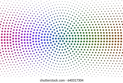 Dark Multicolor vector pattern with colored spheres. Geometric sample of repeating circles on white background in halftone style.