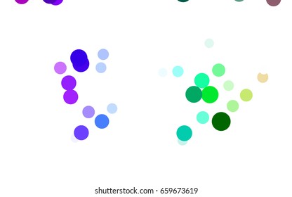 Dark Multicolor vector pattern with colored spheres. Geometric sample of repeating circles on white background in halftone style.