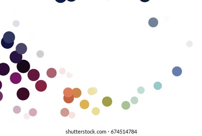 Dark Multicolor vector pattern with colored spheres. Geometric sample of repeating circles on white background in halftone style.