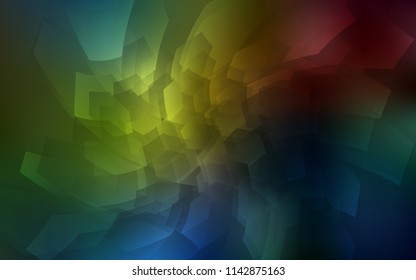 Dark Multicolor vector pattern with colorful hexagons. Abstract illustration with colorful hexagons. Pattern for texture of wallpapers.