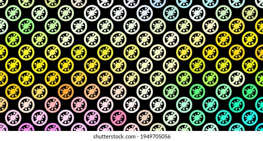 Dark Multicolor vector pattern with coronavirus elements. Abstract illustration with biological gradient shapes. Wallpaper for health protection.