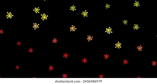 Dark multicolor vector pattern with coronavirus elements. Colorful  gradient illness symbols in simple abstract style. Simple design against epidemic information.