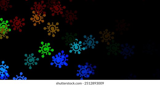 Dark multicolor vector pattern with coronavirus elements. Colorful abstract illustration with gradient medical shapes. Wallpaper for health protection.