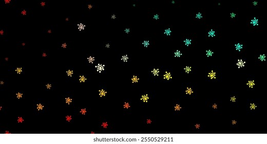 Dark multicolor vector pattern with coronavirus elements. Smart illustration with covid signs in decorative style. Design for biohazard warning.