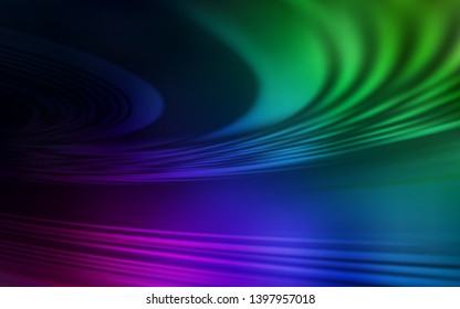 Dark Multicolor vector pattern with curved lines. Glitter abstract illustration with wry lines. The best colorful design for your business.