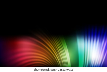 Dark Multicolor vector pattern with curved lines. Brand new colorful illustration in simple style. Brand new design for your ads, poster, banner.