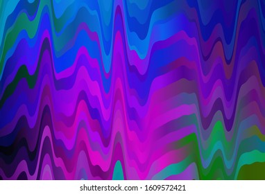 Dark Multicolor vector pattern with curved lines. Shining colorful illustration in simple style. A completely new design for your business.