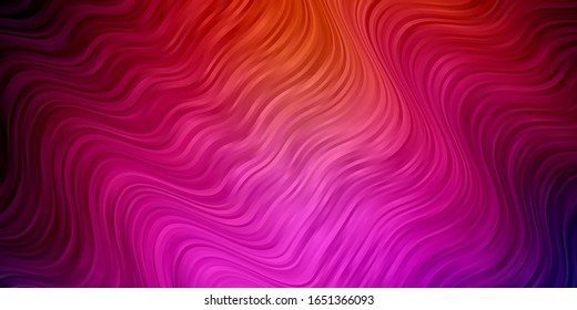 Dark Multicolor vector pattern with curved lines. Bright illustration with gradient circular arcs. Template for your UI design.