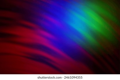 Dark Multicolor vector pattern with curved lines. Colorful geometric sample with gradient lines.  The best colorful design for your business.
