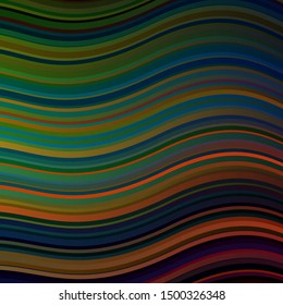 Dark Multicolor vector pattern with curves. Colorful illustration, which consists of curves. Best design for your ad, poster, banner.