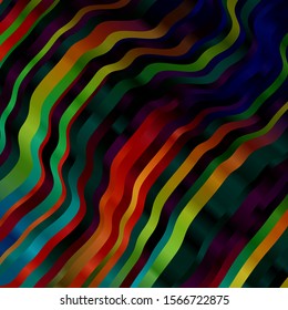 Dark Multicolor vector pattern with curves. Illustration in halftone style with gradient curves. Smart design for your promotions.