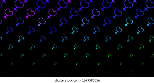 Dark Multicolor vector pattern with feminism elements. Colorful illustration with gradient feminism shapes. Best design to show the power of women.