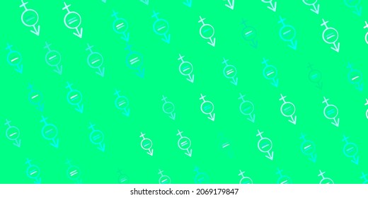 Dark Multicolor vector pattern with feminism elements. Colorful illustration with gradient feminism shapes. Background for International Women Day.