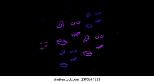 Dark Multicolor vector pattern with feminism elements. Colorful feminism symbols with a gradient in modern style. Background for International Women’s Day.