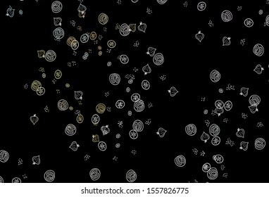 Dark Multicolor vector pattern with fresh ingredients. Beautiful colorful illustration with food in doodle style. Doodle design for your business advert of cafes.