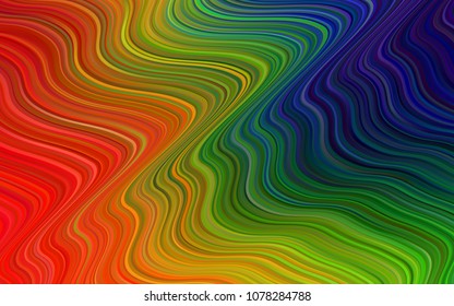 Dark Multicolor vector pattern with lines, ovals. A vague circumflex abstract illustration with gradient. A completely new template for your business design.