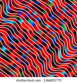 Dark Multicolor vector pattern with lines. Abstract illustration with gradient bows. Best design for your posters, banners.
