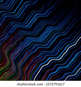 Dark Multicolor vector pattern with lines. Abstract illustration with bandy gradient lines. Pattern for websites, landing pages.