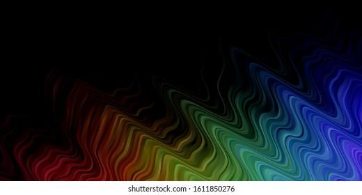 Dark Multicolor vector pattern with lines. Colorful illustration, which consists of curves. Pattern for business booklets, leaflets