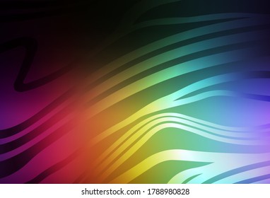 Dark Multicolor vector pattern with lines. Colorful illustration in abstract style with gradient. Background for cell phone screens.