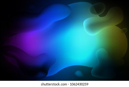 Dark Multicolor vector pattern with liquid shapes. Colorful abstract illustration with gradient lines. The best blurred design for your business.