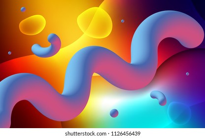 Dark Multicolor vector pattern with liquid shapes. Colorful abstract illustration with gradient lines. A completely new template for your business design.