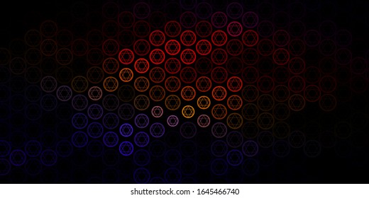 Dark Multicolor vector pattern with magic elements. Abstract illustration with gothic gradient shapes. Design for magic, spiritual events.