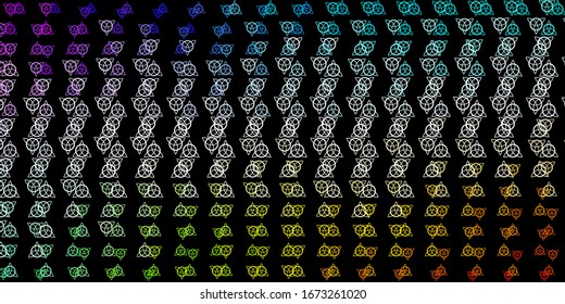 Dark Multicolor vector pattern with magic elements. Illustration with magical signs of spiritual power. Design for magic, spiritual events.