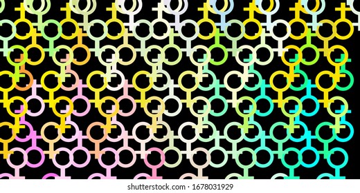 Dark Multicolor vector pattern with magic elements. Colorful vintage illustration with gradient alchemy shapes. Best design halloween events.