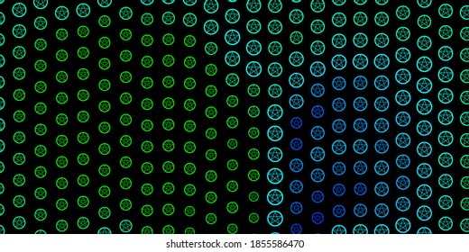 Dark Multicolor vector pattern with magic elements. Retro design in abstract style with witchcraft forms. Design for magic, spiritual events.