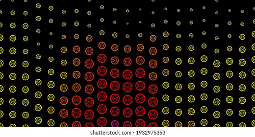 Dark Multicolor vector pattern with magic elements. Colorful mystic symbols with a gradient in ancient style. Best design halloween events.