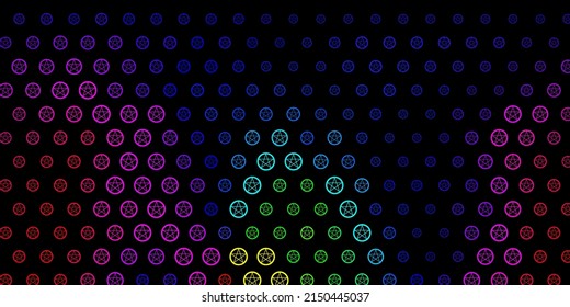 Dark Multicolor vector pattern with magic elements. Abstract illustration with gothic gradient shapes. Simple base for your occult design.