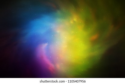 Dark Multicolor vector pattern with night sky stars. Shining illustration with sky stars on abstract template. Smart design for your business advert.