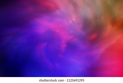 Dark Multicolor vector pattern with night sky stars. Shining illustration with sky stars on abstract template. Pattern for futuristic ad, booklets.