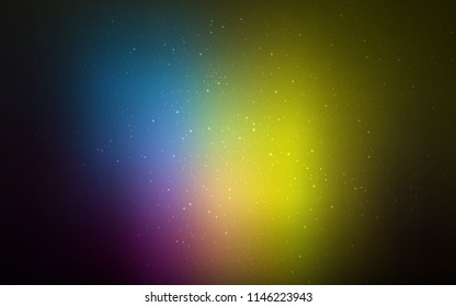 Dark Multicolor vector pattern with night sky stars. Shining colored illustration with bright astronomical stars. Pattern for astronomy websites.